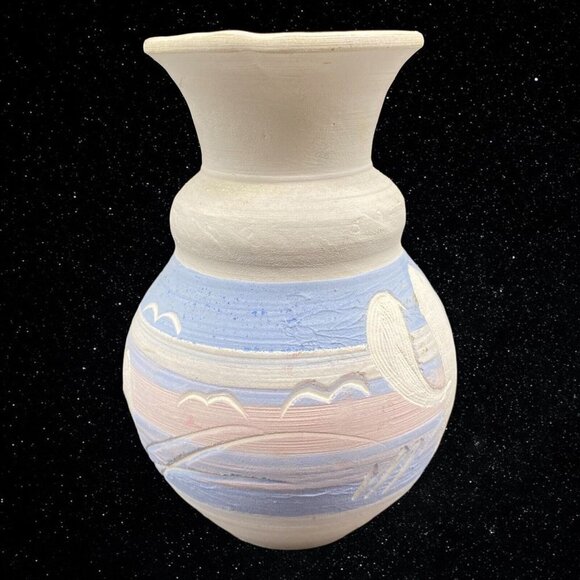 Vintage Handmade Acevloza Mexico Small Pottery Vase Saguaro Cactus 5.5”T 4”W - Picture 2 of 7